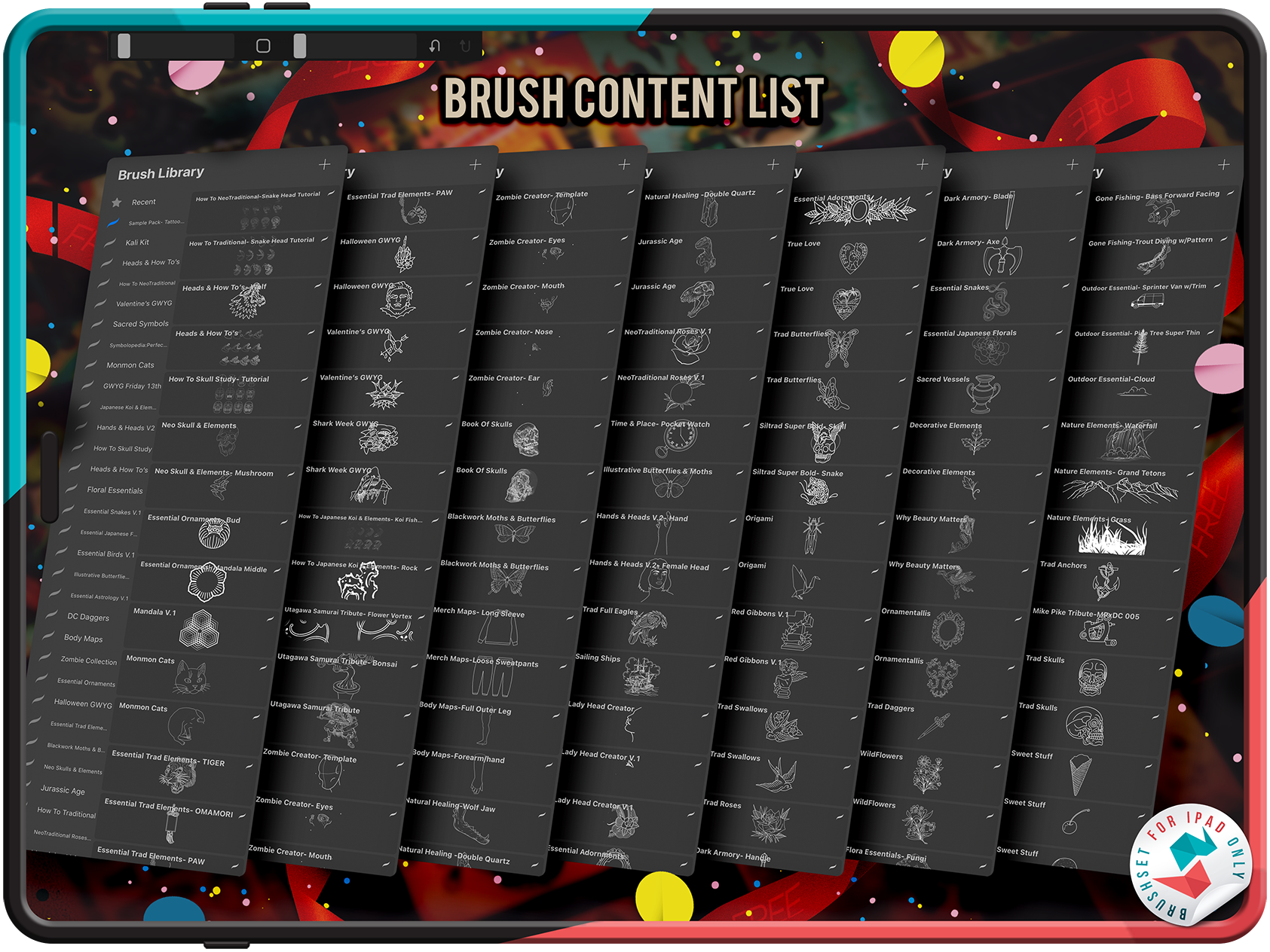 Sample Pack Free Tattoo Procreate Brushes