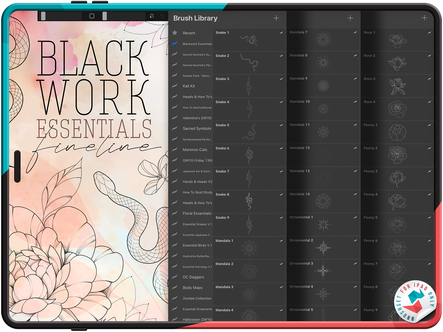 Blackwork Tattoo Flash | Procreate Brush Set