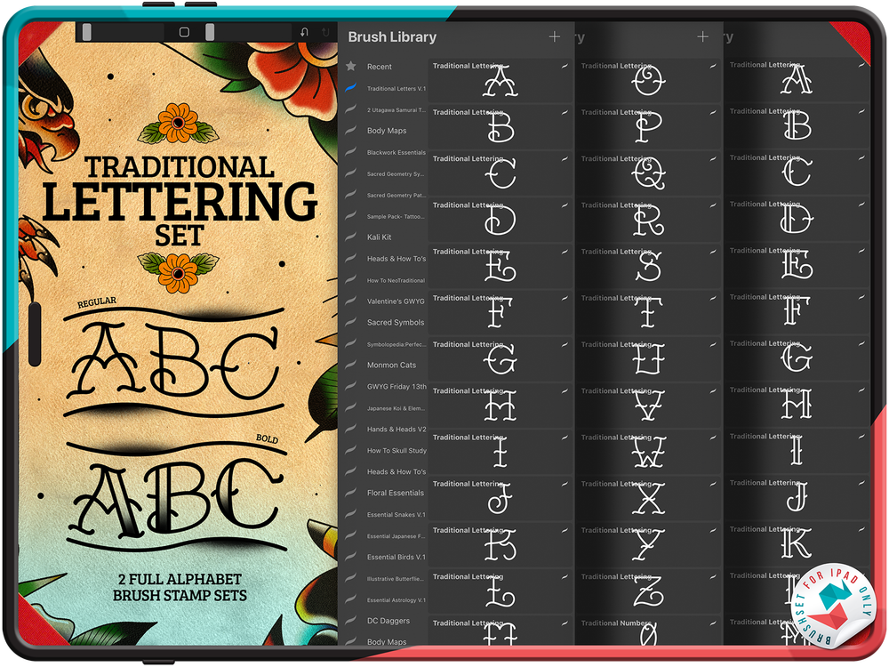 Traditional Tattoo Lettering for Procreate — Tattoo Space