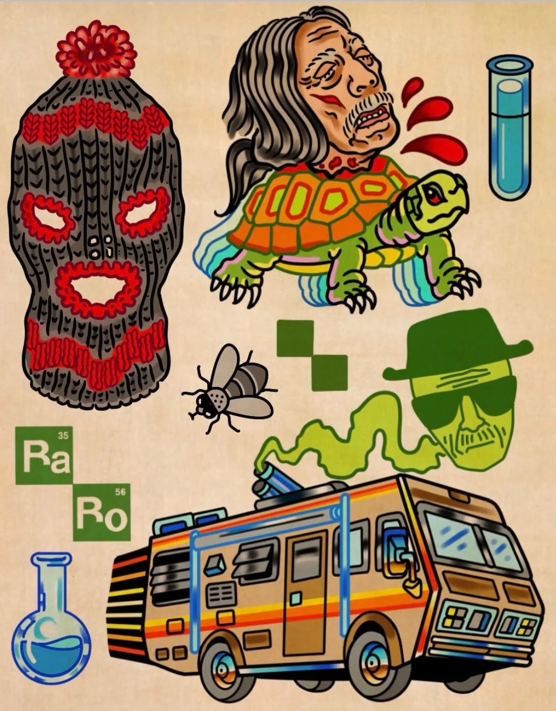 Breaking Bad flash by @raro82 🧪
&bull;
#tattooflash #breakingbadtattoo #tattooer
