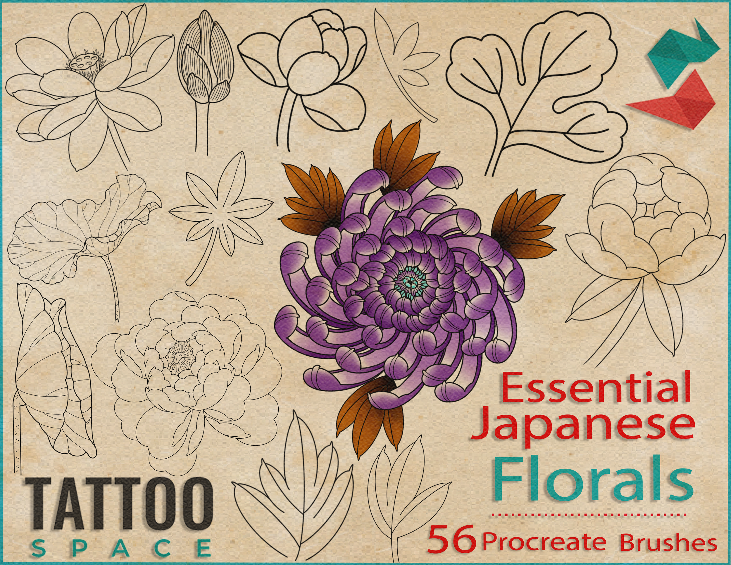 Traditional flower tattoo flash Royalty Free Vector Image
