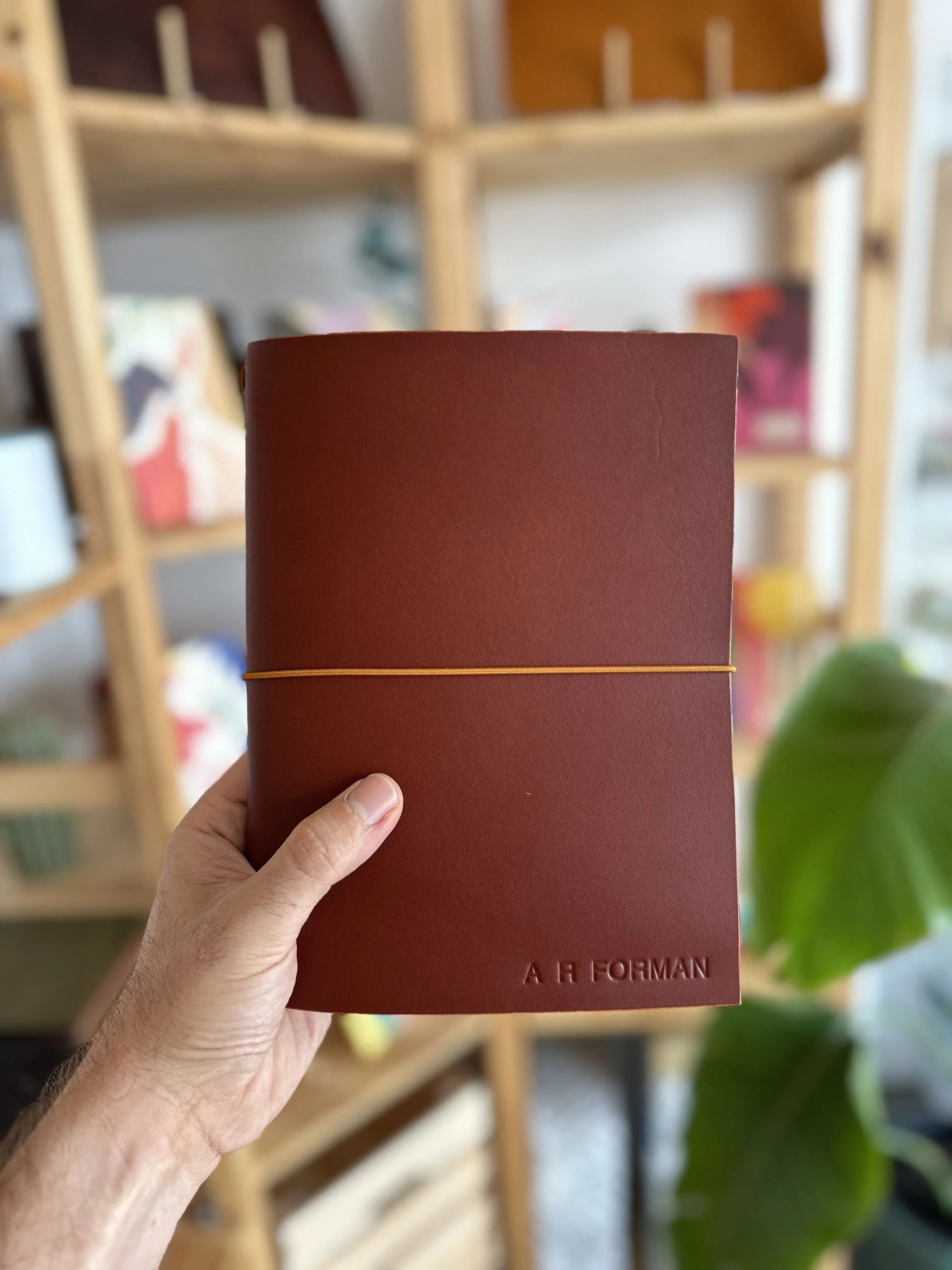 Personalised Leather Journal Cover / A4, A5, A6, B5, B6 / Vegetable Tanned Leather