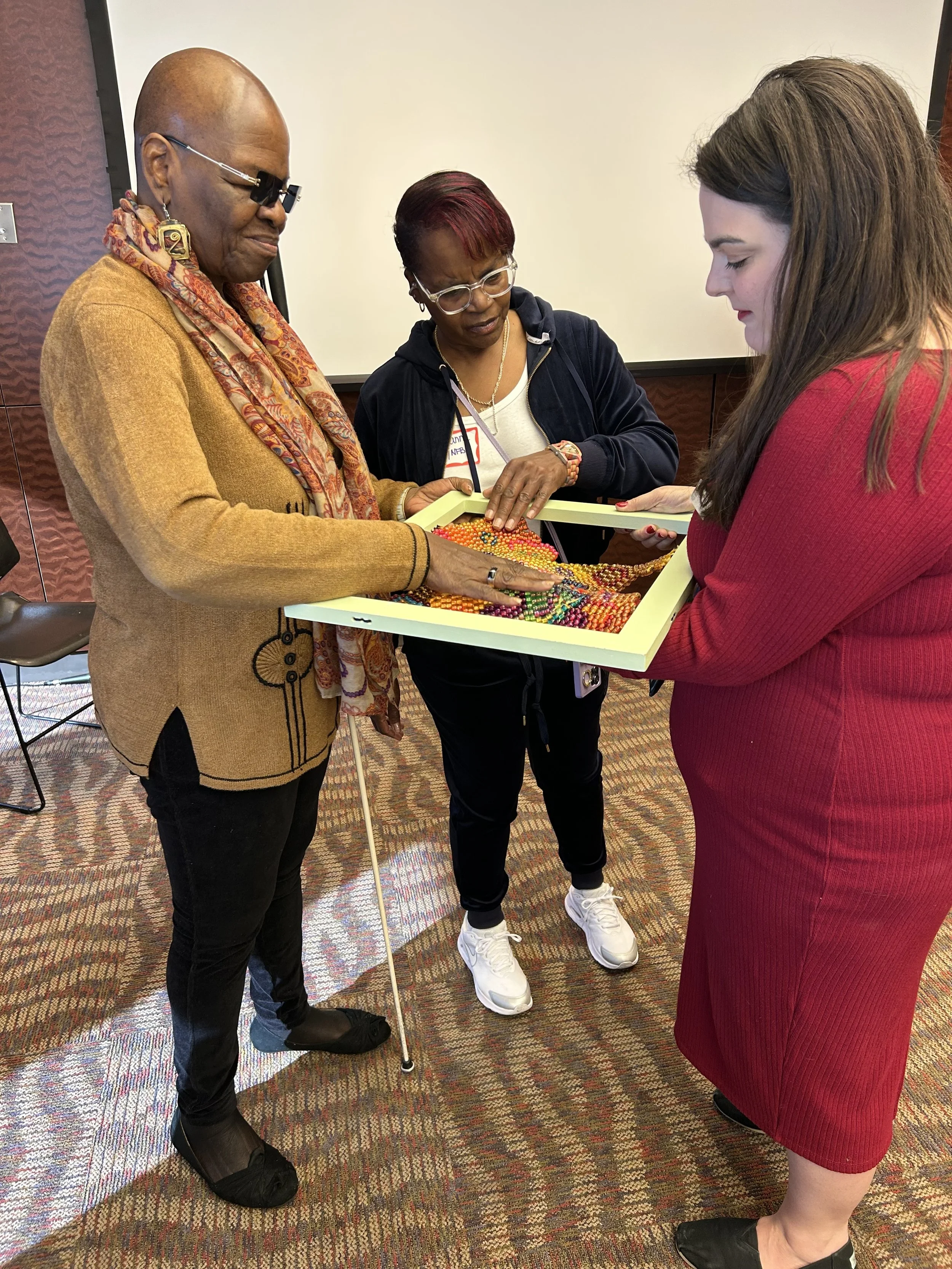 Touch Sample of Joyce Scott beadwork at RFLM