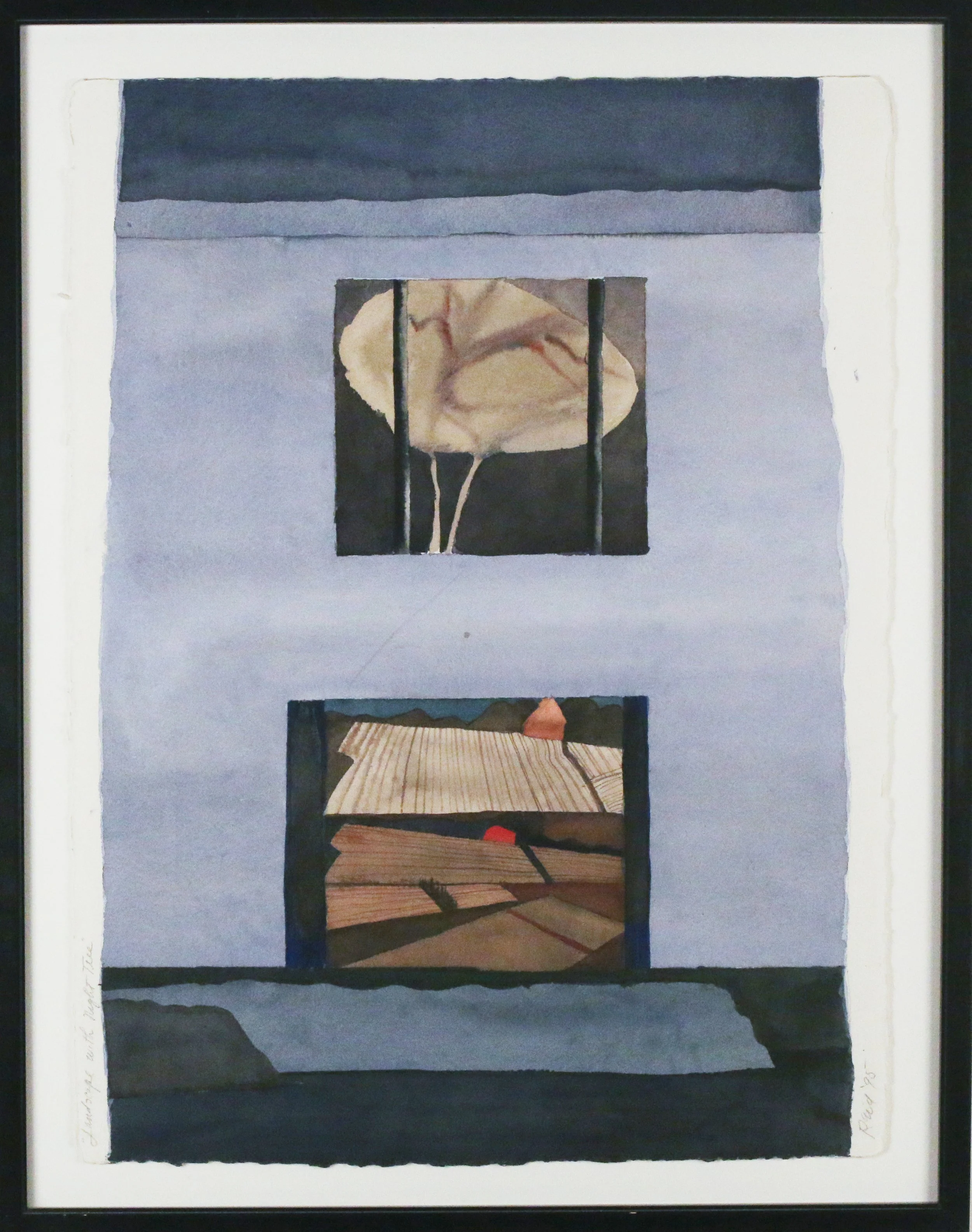 Robert Reid (1924-2000), Landscape with Night Tree, 30 x 22, Watercolor on paper, 1995,  1/3 Gifted from artist's estate; other two I donated  to RISD Museum and James E. Lewis Museum at Morgan