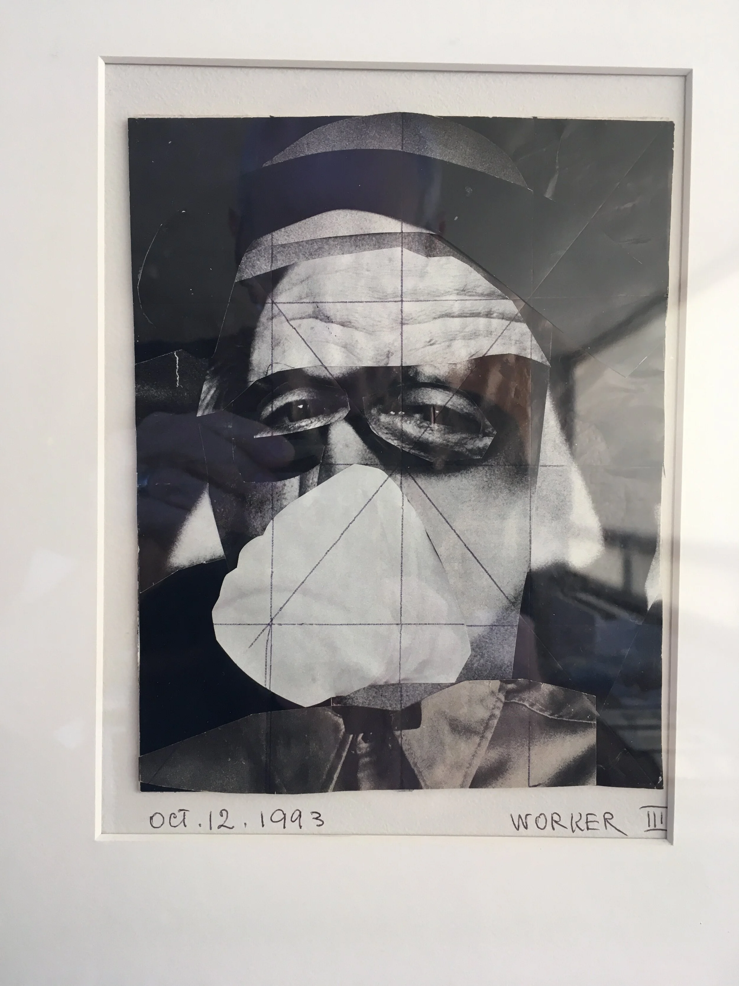 Nadezda Prvulovic, Worker III, 8 x 6, Collage, 1993, Exhibited Gomez Gallery 1993, Gift from artist