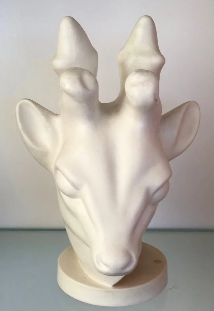 Axel Salto (1889-1961), Deer Head, 9 x 7 x 7, Stoneware