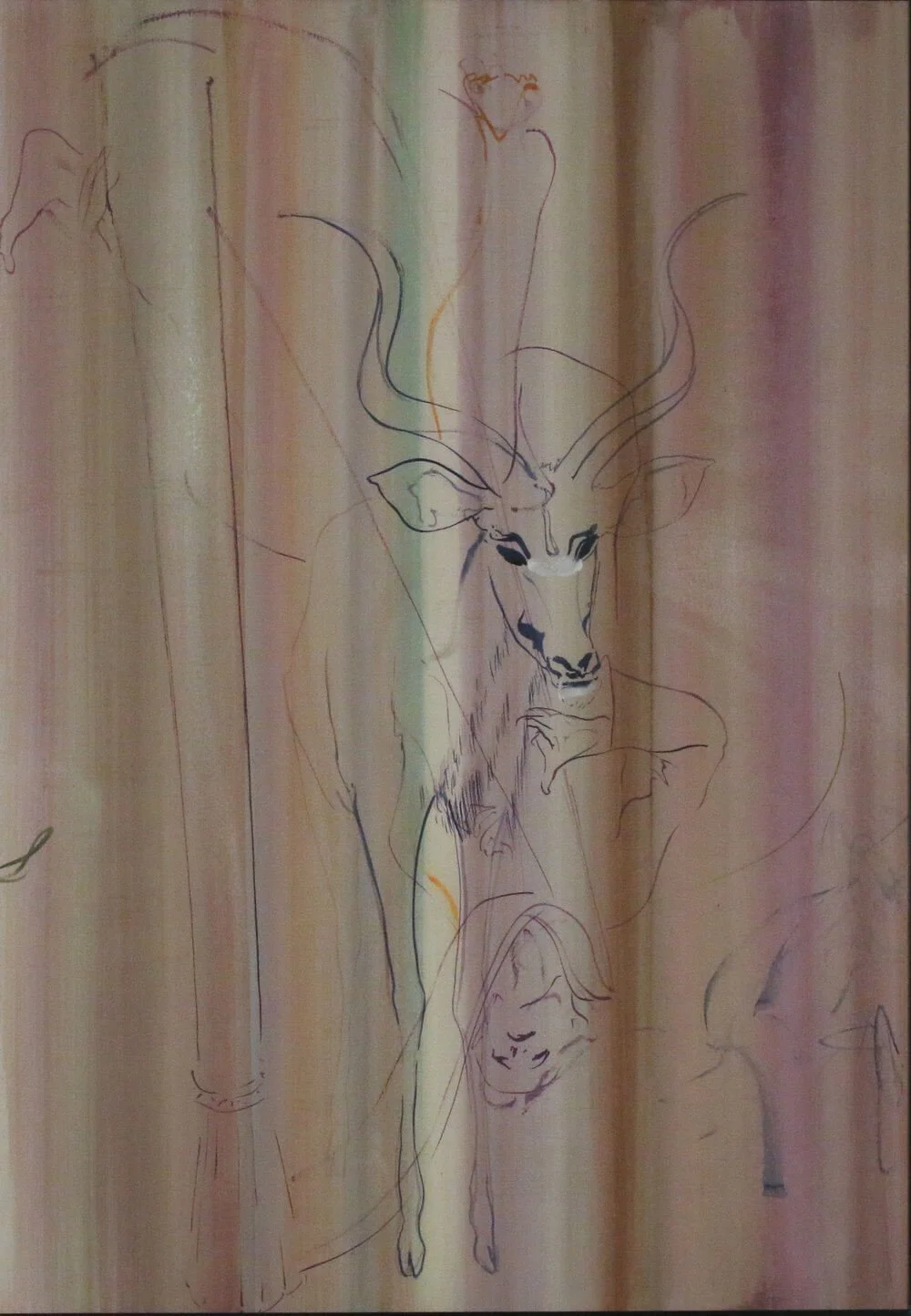 Lyle Kissack, Music and Sorrow, 38 x 26, Acrylic, ink and gesso on paper, 2002, MFA  MT Royal ' 89, Gift from artist