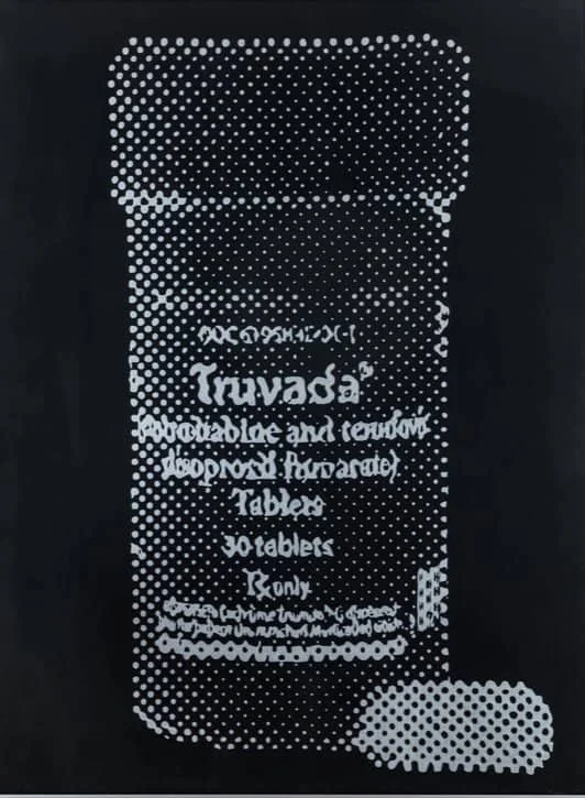 Damon Arhos, The Antidote, Truvada, 2018, Serigraph print, 30 x 22, MFAST '16, Gift from artist