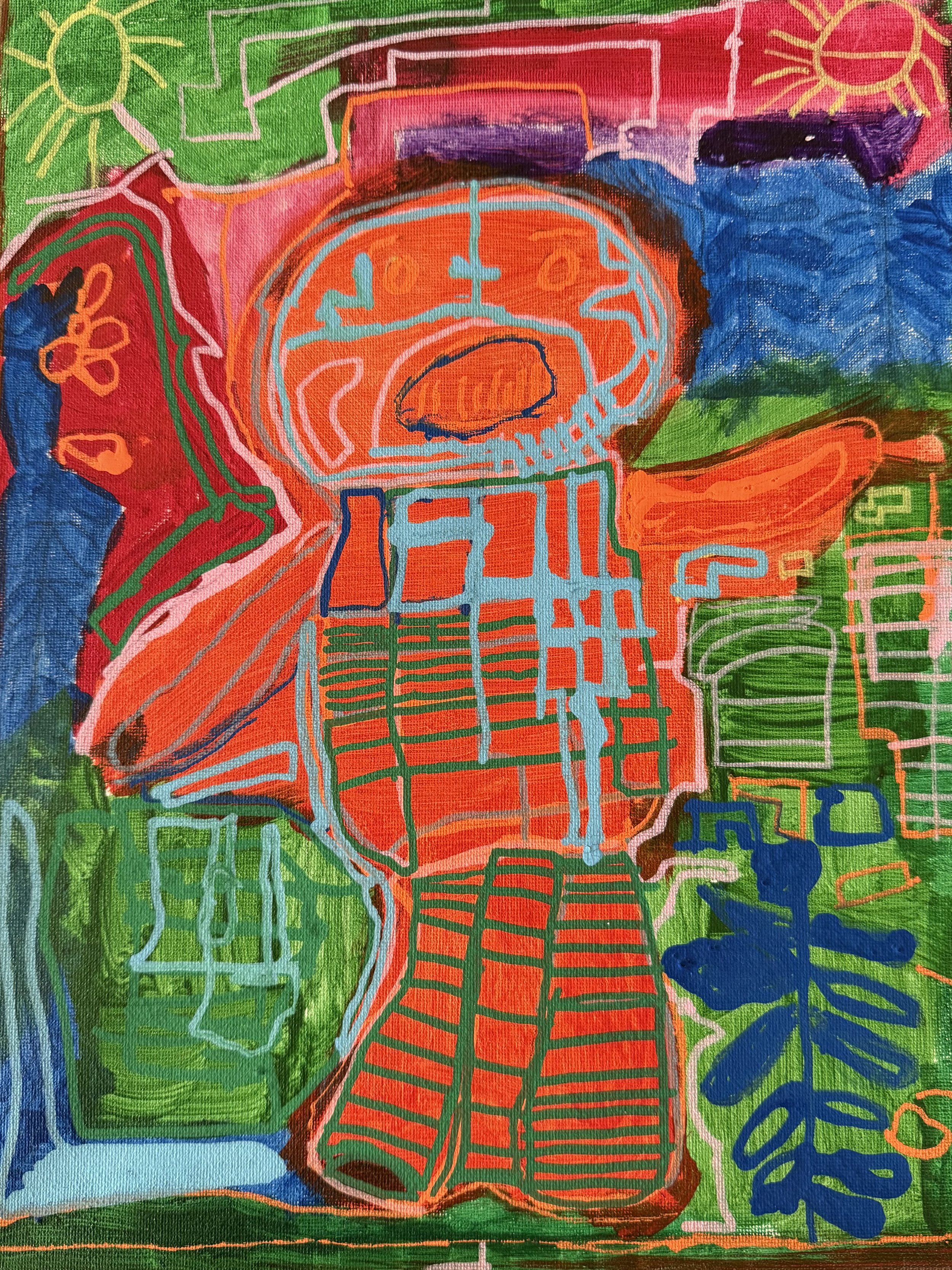 Sam Fratantoni, Mr. Chocolate, 2024, oil on canvas board, 13 1/2 x 10 1/2, exhibited Art in the Round, VisArts artist
