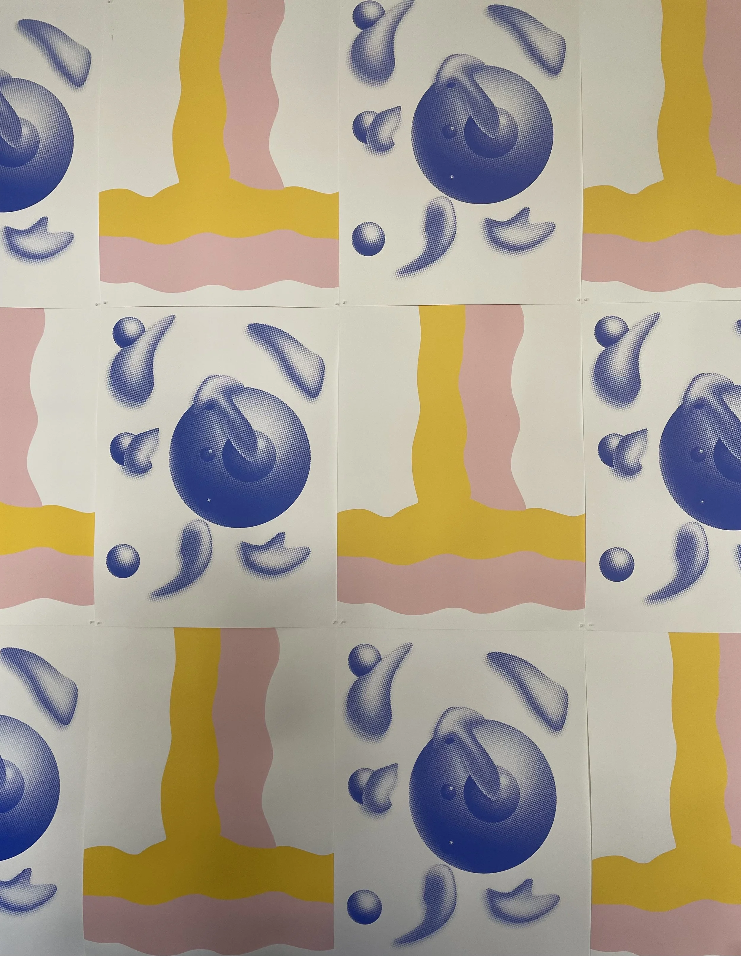 John Bohl, Eyeball Wallpaper (commission), 2012, Silkscreen, BFA Painting '05