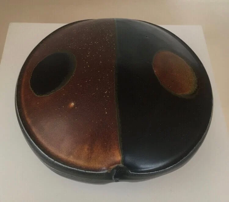 Chris Staley, Covered bowl, 7 x 7 x3, Porcelain, 1997, Exhibited Baltimore Clayworks