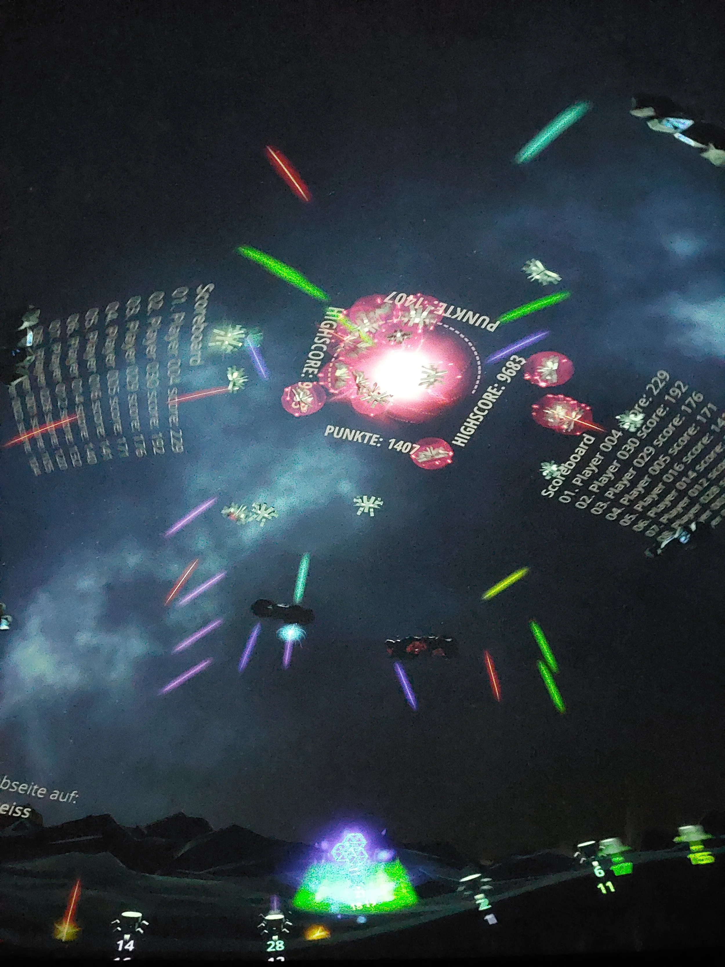 Gameplay von Dome Defenders bei der Gaming night im Planetarium Berlin