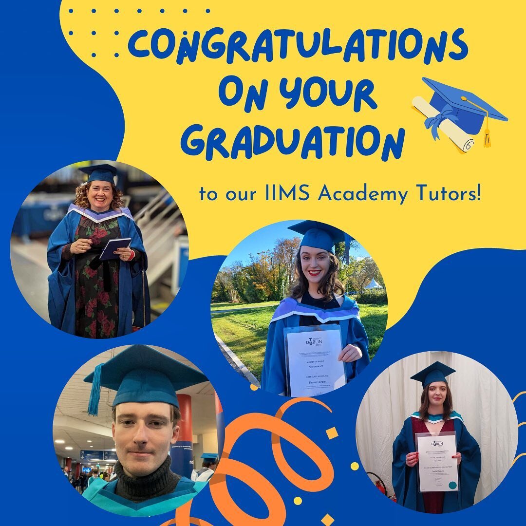 🎉 Please join us in wishing our Academy teachers, Catriona, Eim&eacute;ar, Rhys and Jamie a huge congratulations on their graduation day! 🎓 🎶 Well done everyone!! 📚 🎶