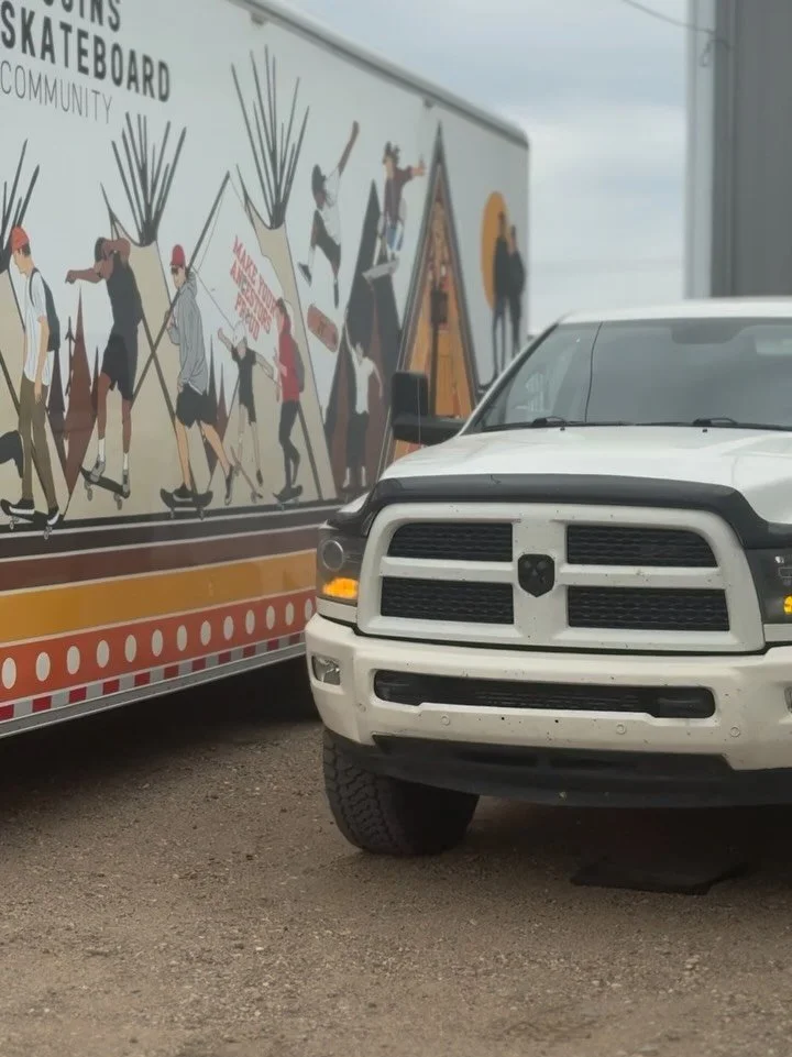 CJ @seggie25 is off to Lethbridge to meet up with @huskyiitomsaipi for final @nitokska &amp; @cousinsskateboarding session of the summer. Husky and his crew have been setting up skate sessions every Thursday at the #kainai ice rink and today they&rsq