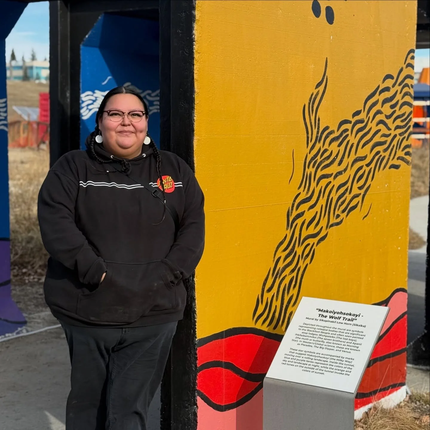 When we were out at the @telus_spark event a couple weeks ago we came across a mural that the cousin @blackfootcowboy did a few years back. It&rsquo;s rad seeing her work out in the wild. She&rsquo;s working on some special stuff that we can&rsquo;t 