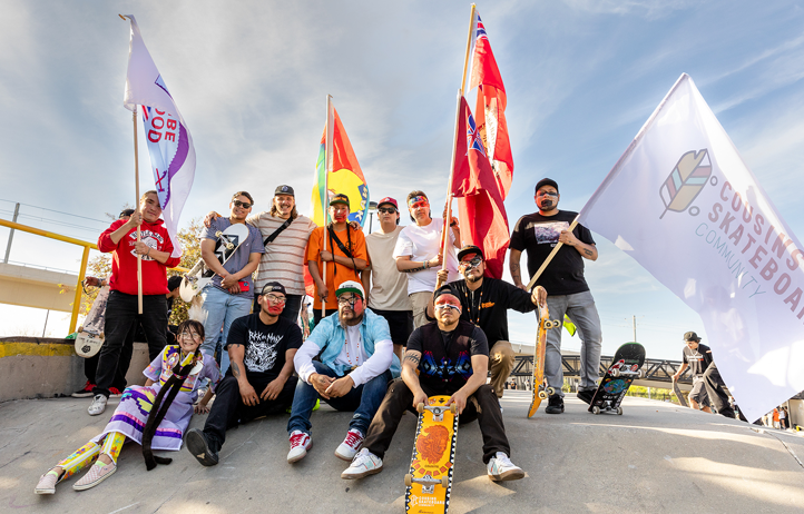 Stuart Young captures local skaters utilizing the mobile skatepark his organization, Cousins, won from the City of Calgary. Here, the ramp is set up in the parking lot of local skateboard and snowboard shop, The Source, during a launch of their colla