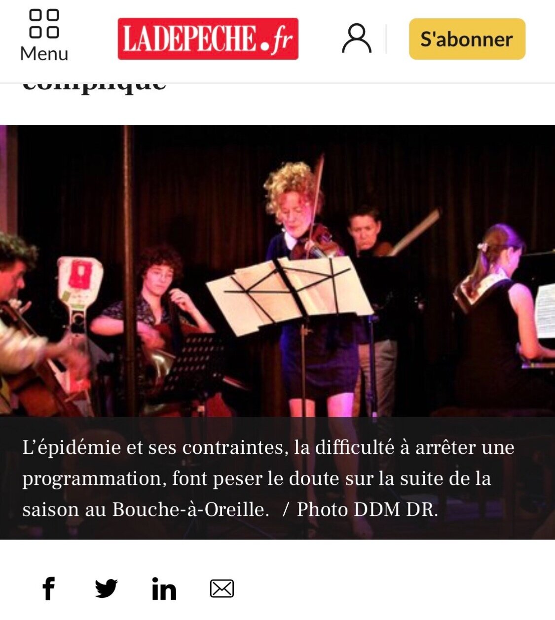 La Depeche, article sur le Festival