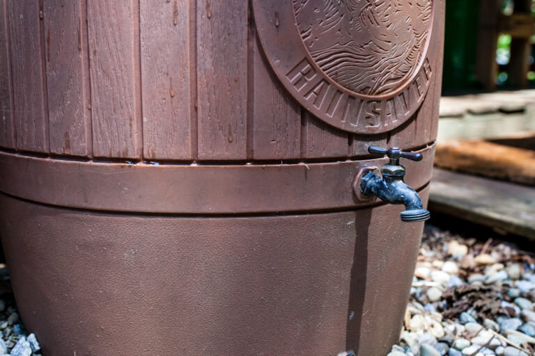 75-gallon rain barrel; photo: WildGrain Photography