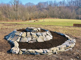 Ecologia Design herb spiral created for the Catoctin Creek Nature Center’s butterfly garden