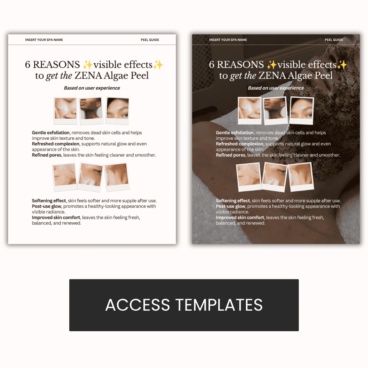 6 REASONS ✨visible effects✨ to get the ZENA Algae Peel "liquid microneedling" Graphic