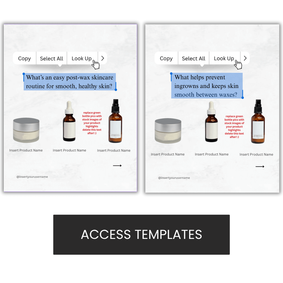 Select + Copy Product Recs Carousel