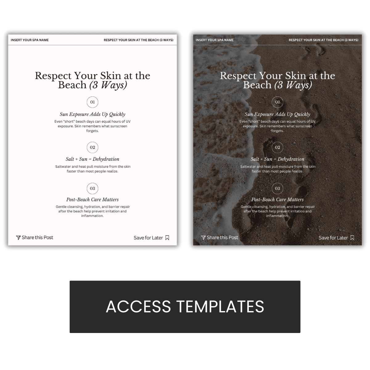 Respect Your Skin at the Beach (3 Ways) Vacation Graphic