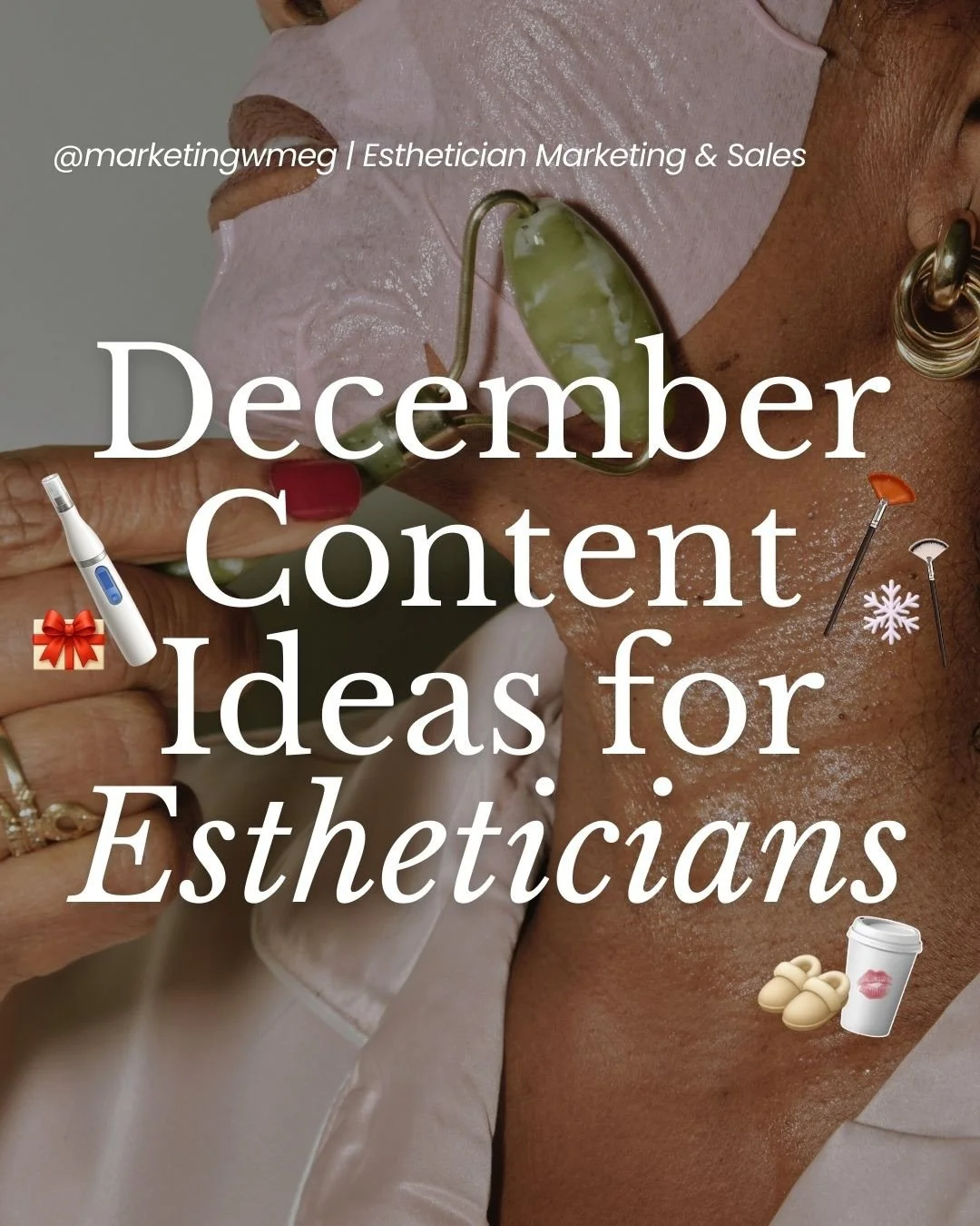 December content ideas for estheticians shouldn&rsquo;t be another thing on your never-ending to-do list.
This month is about working smarter, not harder, so you can actually enjoy the holidays while keeping your online community growing.

Inside thi