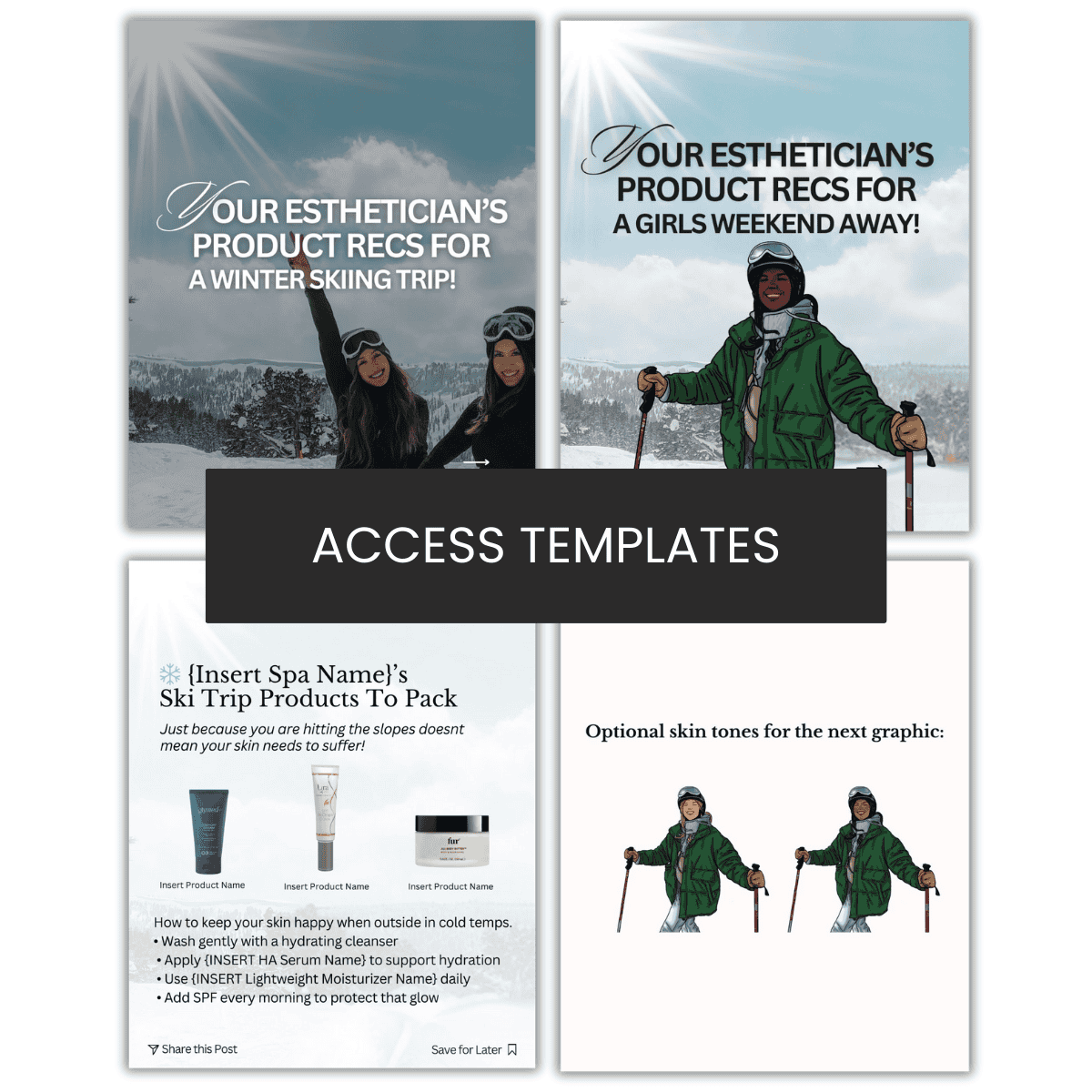 Your Esthetician’s Product Recs for  a Winter Ski Trip Carousel