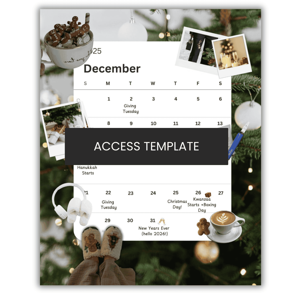December Calendar Graphic