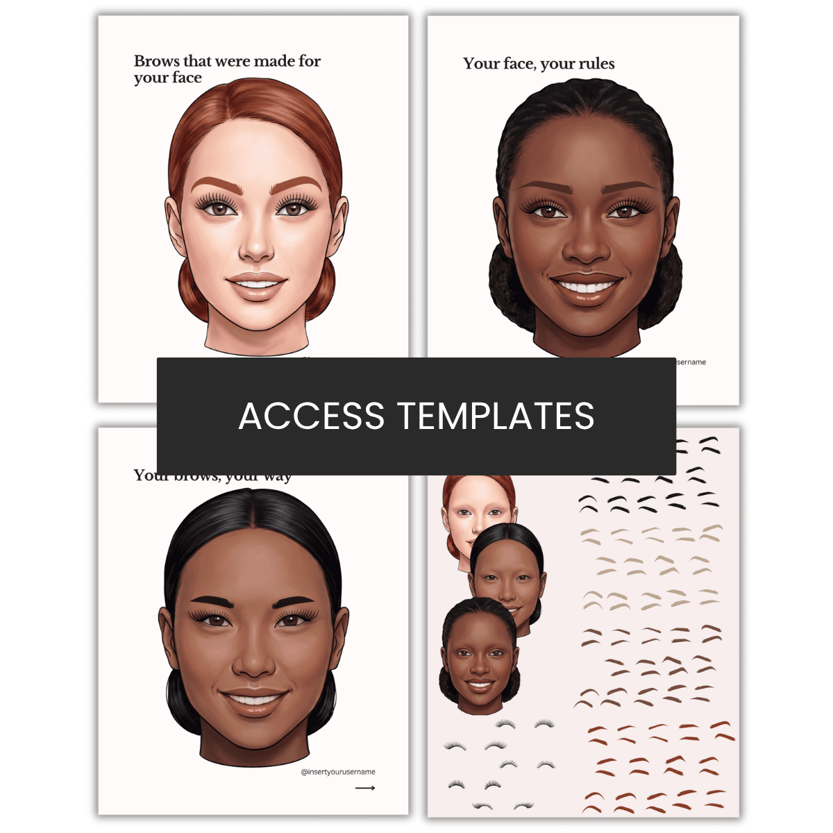 Brow vs lash shape Illustration