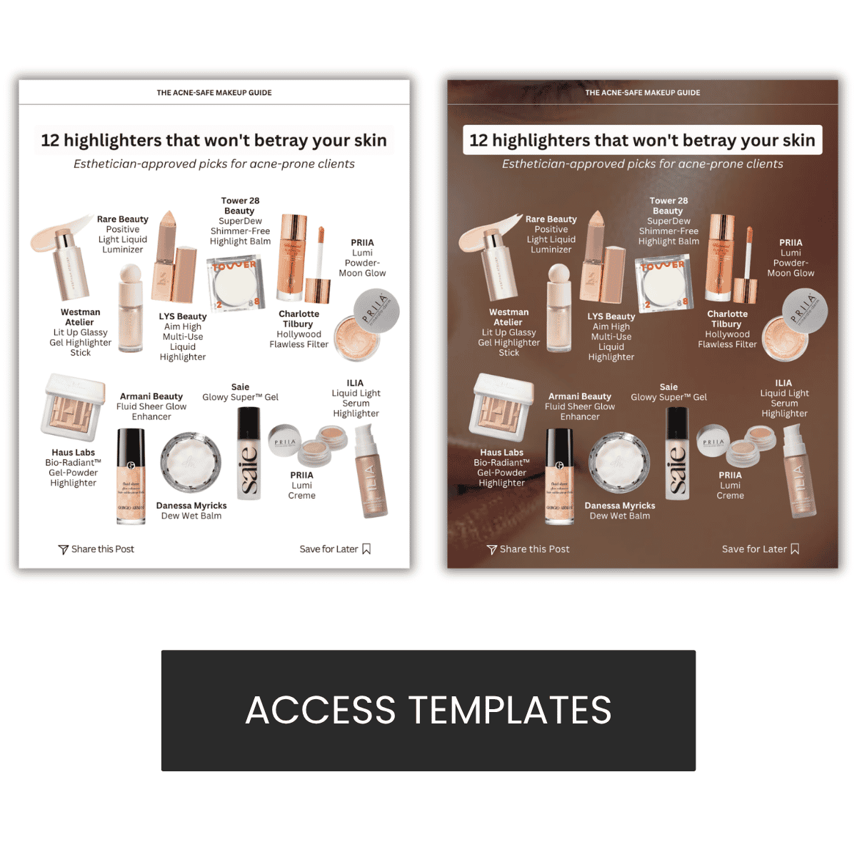 Highlighter: Acne-Safe Makeup Guide Graphic