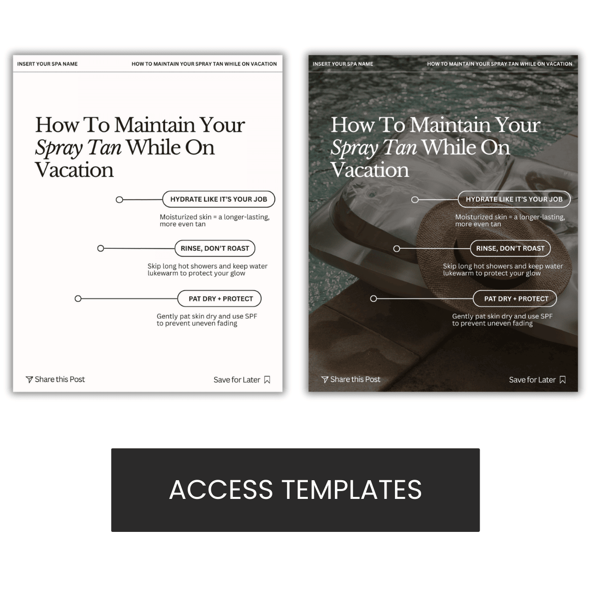 How To Maintain Your Spray Tan While On Vacation Graphic