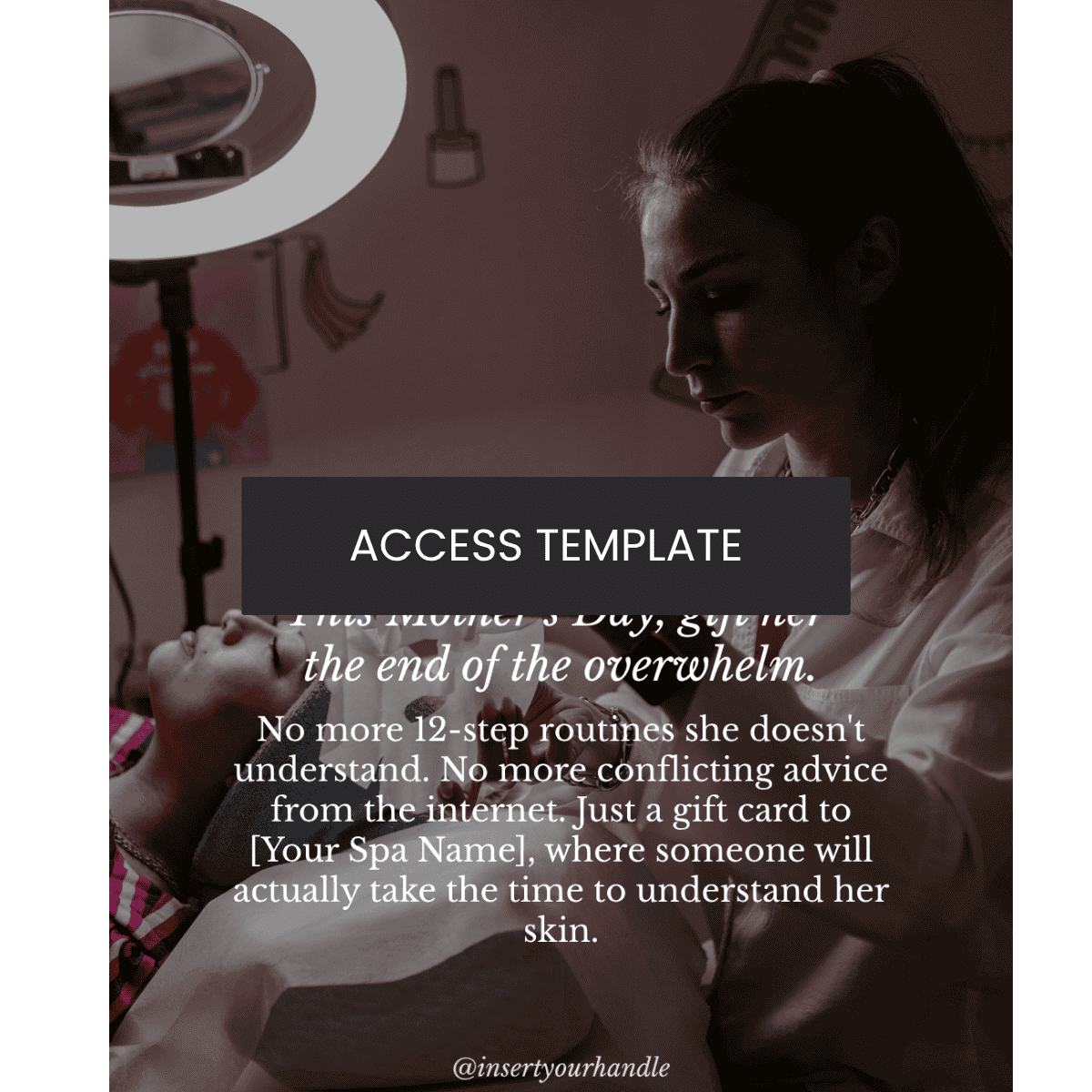 "This Mother’s Day, gift her  the end of the overwhelm" Mother's Day Gift Card Graphic