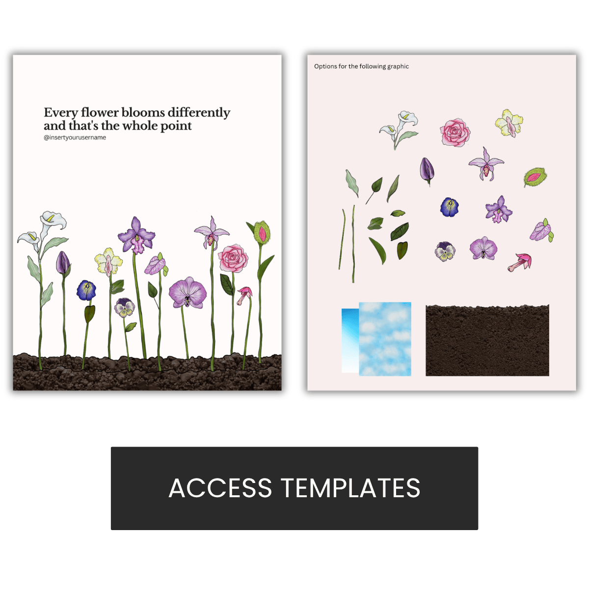 Spring Flowers Body Anatomy Illustration