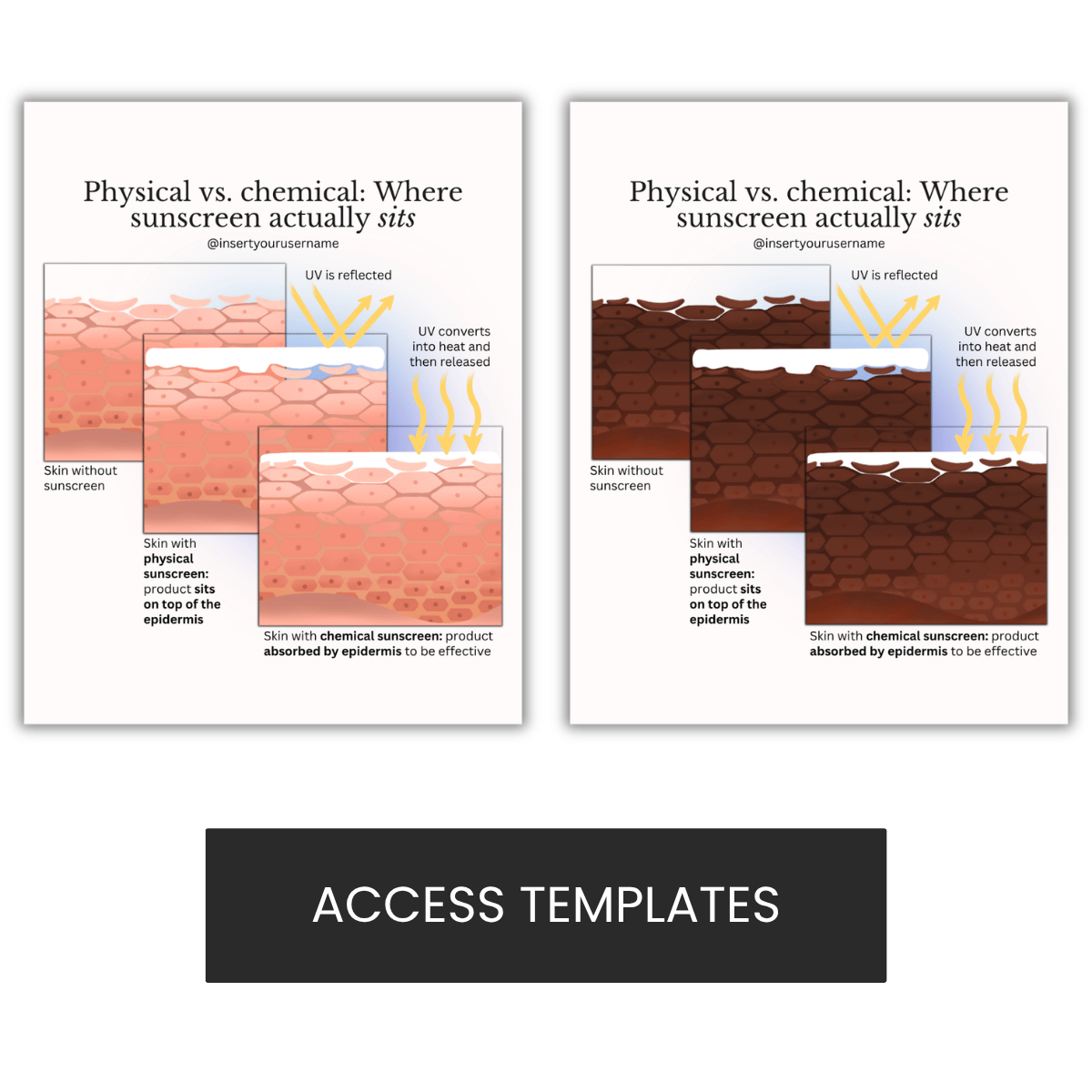 Physical vs. Chemical Sunscreen Illustration