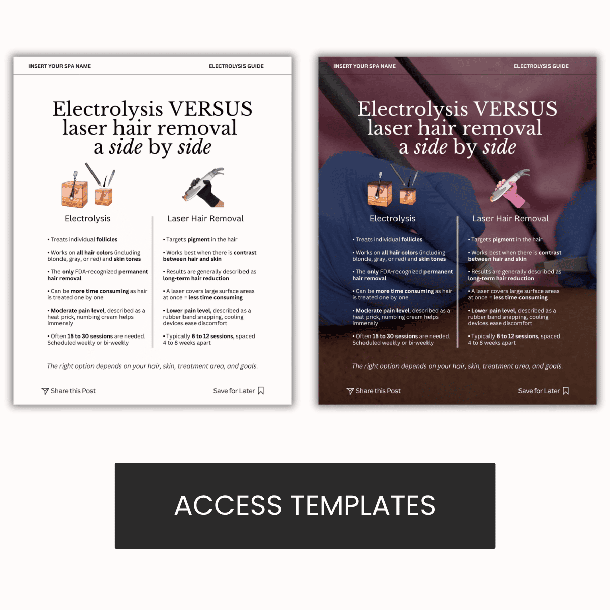 Electrolysis VERSUS laser hair removal Graphic