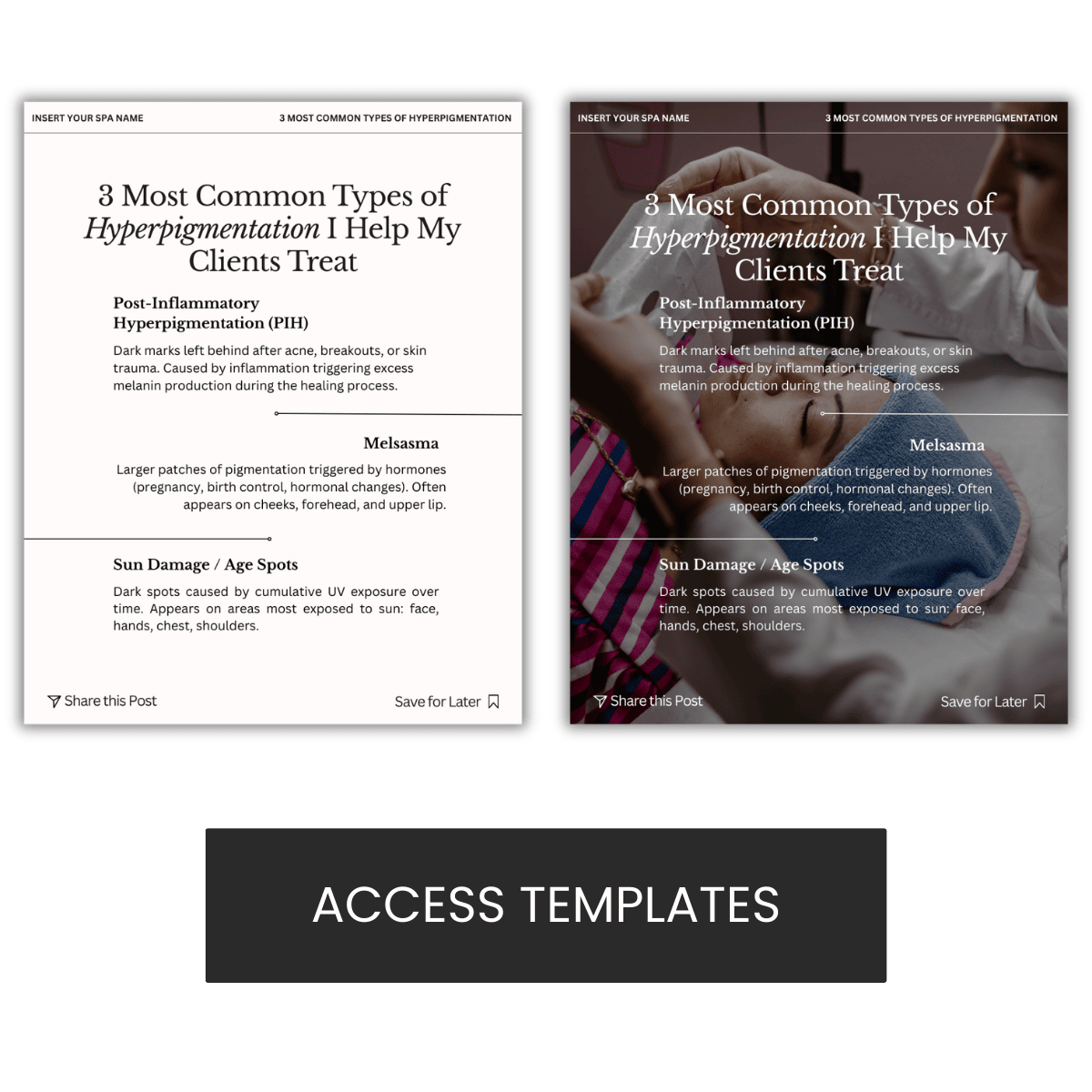 3 Most Common Types of Hyperpigmentation I Help My Clients Treat Graphic