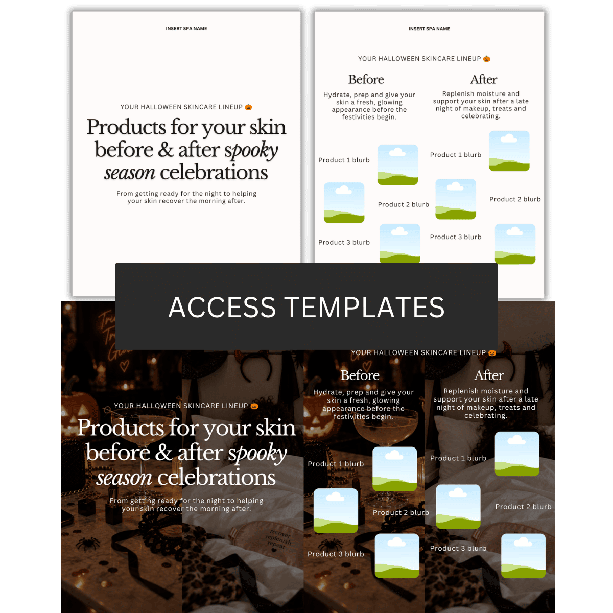 Products for your skin before & after spooky season celebrations Halloween Carousel