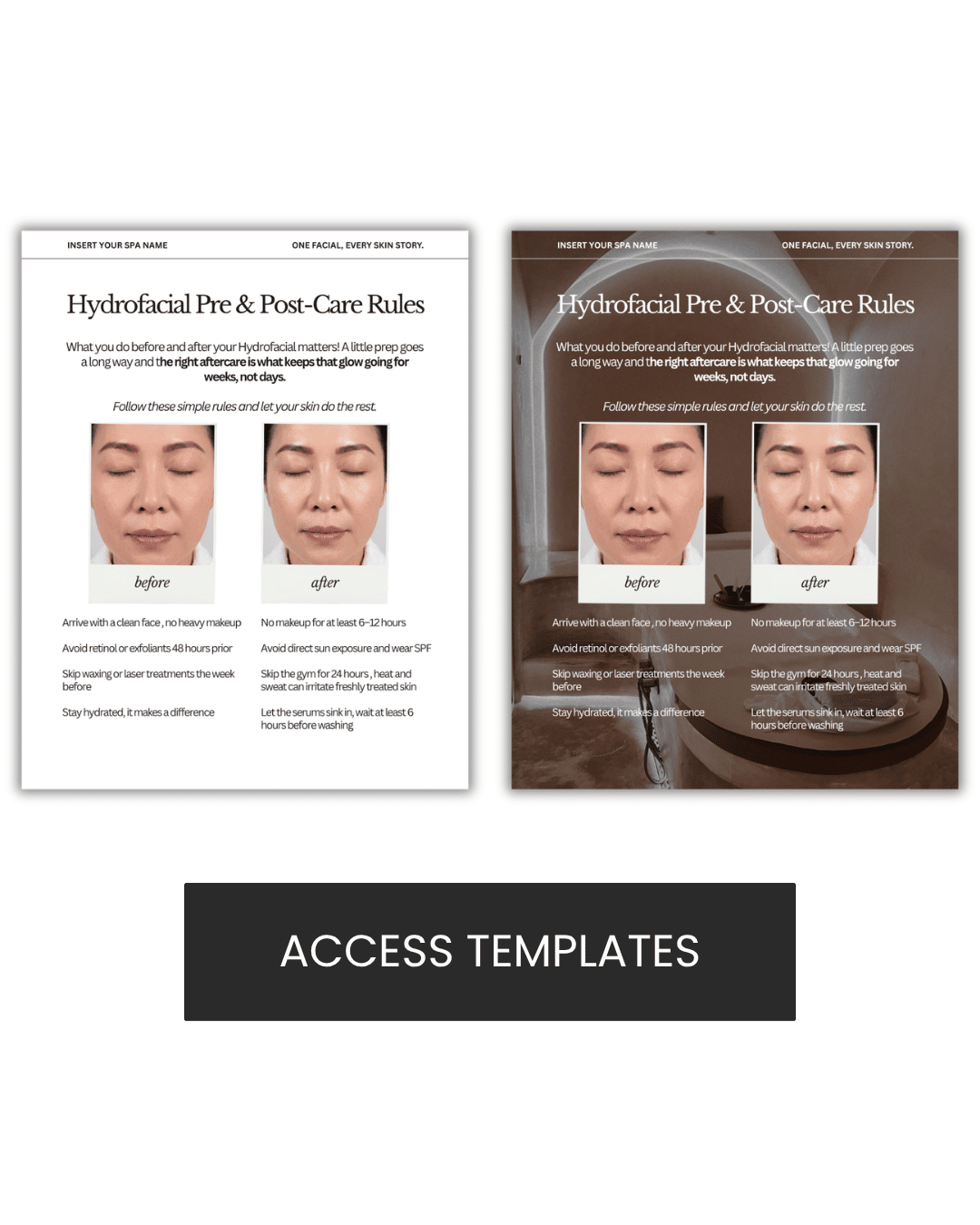 Hydrofacial Pre & Post-Care Rules Graphic