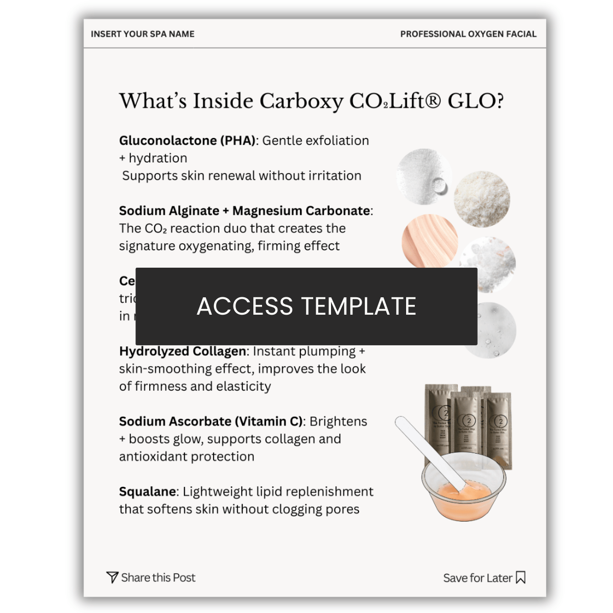 What’s Inside Carboxy CO₂Lift® GLO CO2 Carboxy Therapy Graphic