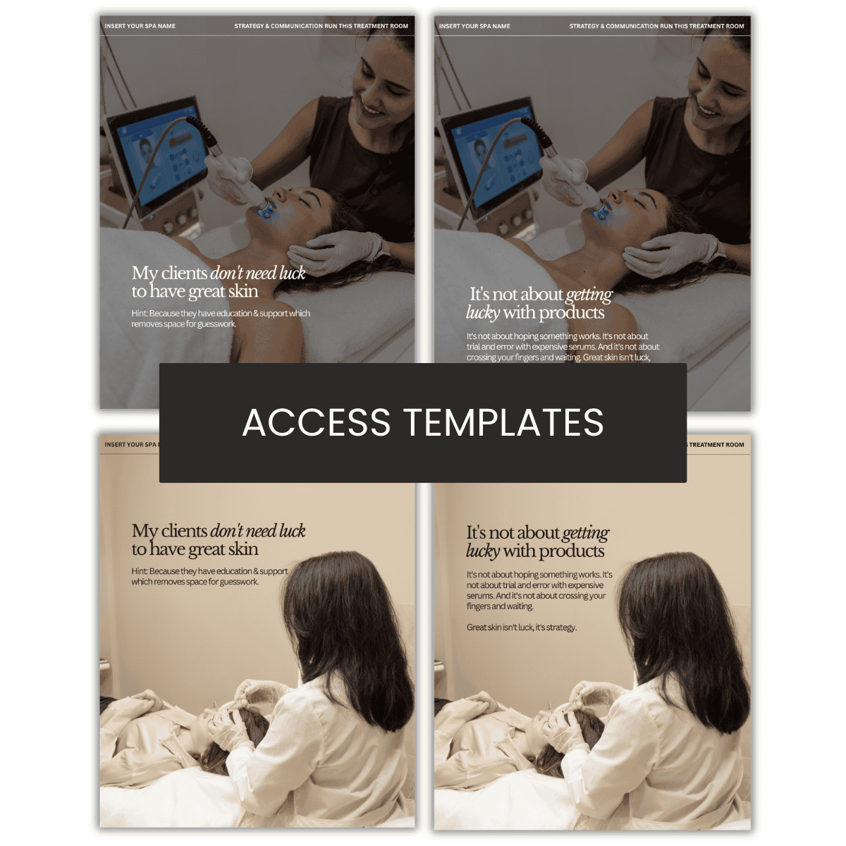 My clients don't need luck  to have great skin Carousel