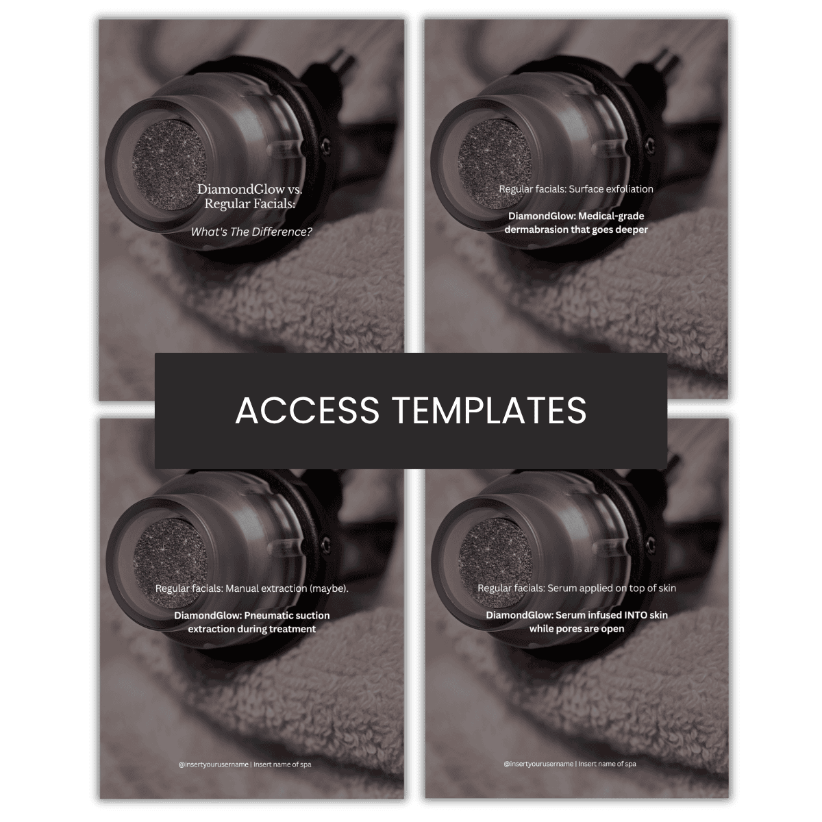 DiamondGlow vs. Regular Facials Carousel