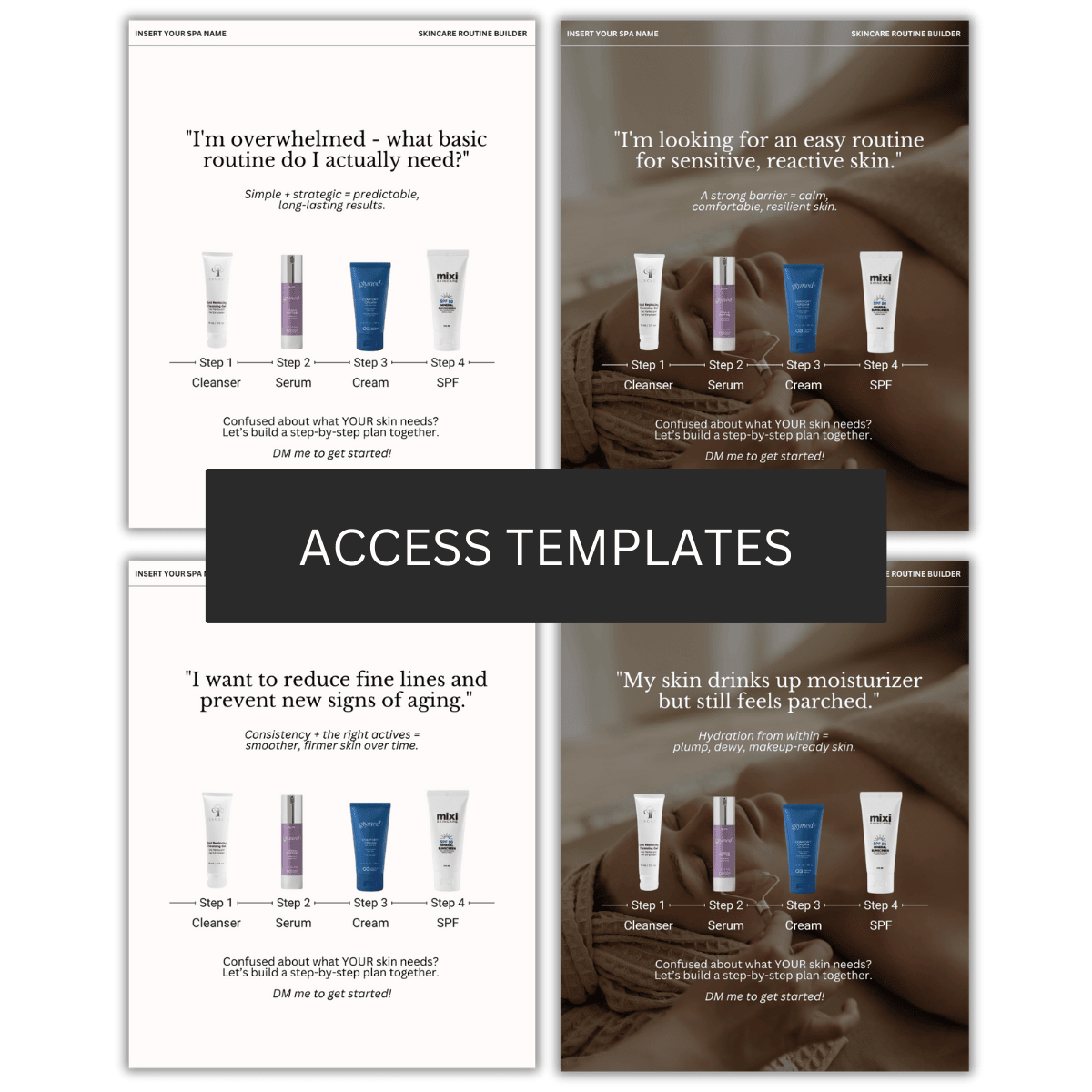 4-Step Skincare Routine Graphics | Product Recs