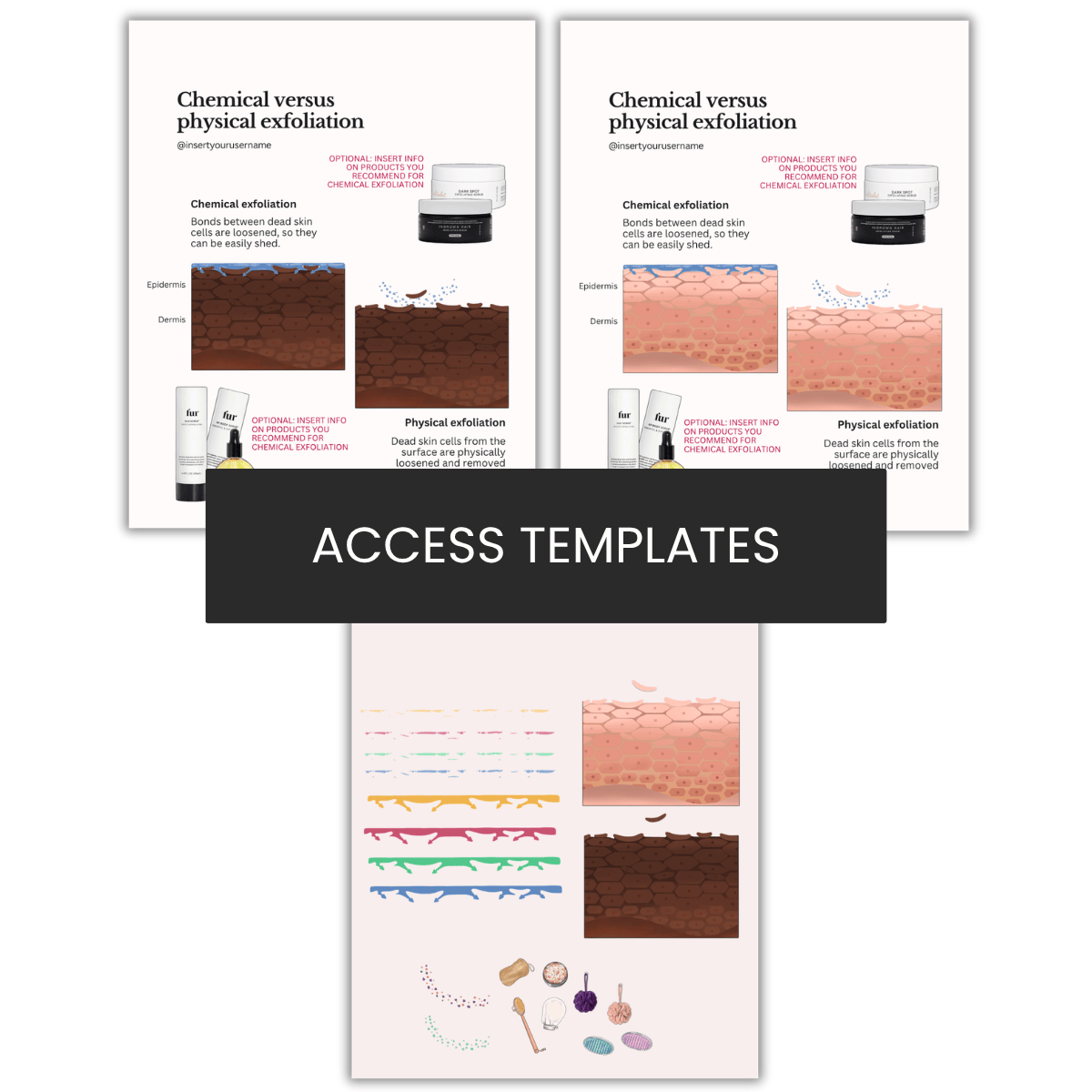 Chemical Versus  Physical Exfoliation Illustration