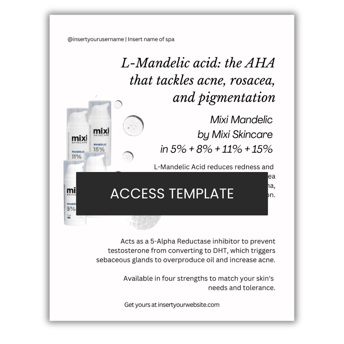 Mixi Mandelic  by Mixi Skincare  in 5% + 8% + 11% + 15%