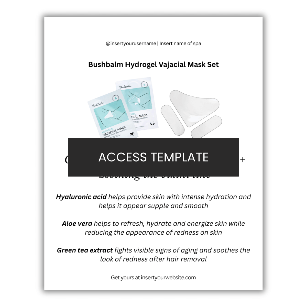 Bushbalm Hydrogel Vajacial Mask Set