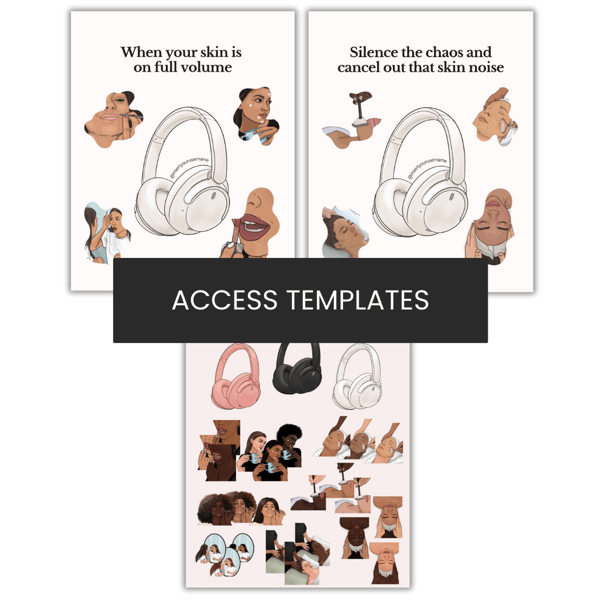 Mute The Noise Self-Care/ Skincare Illustration