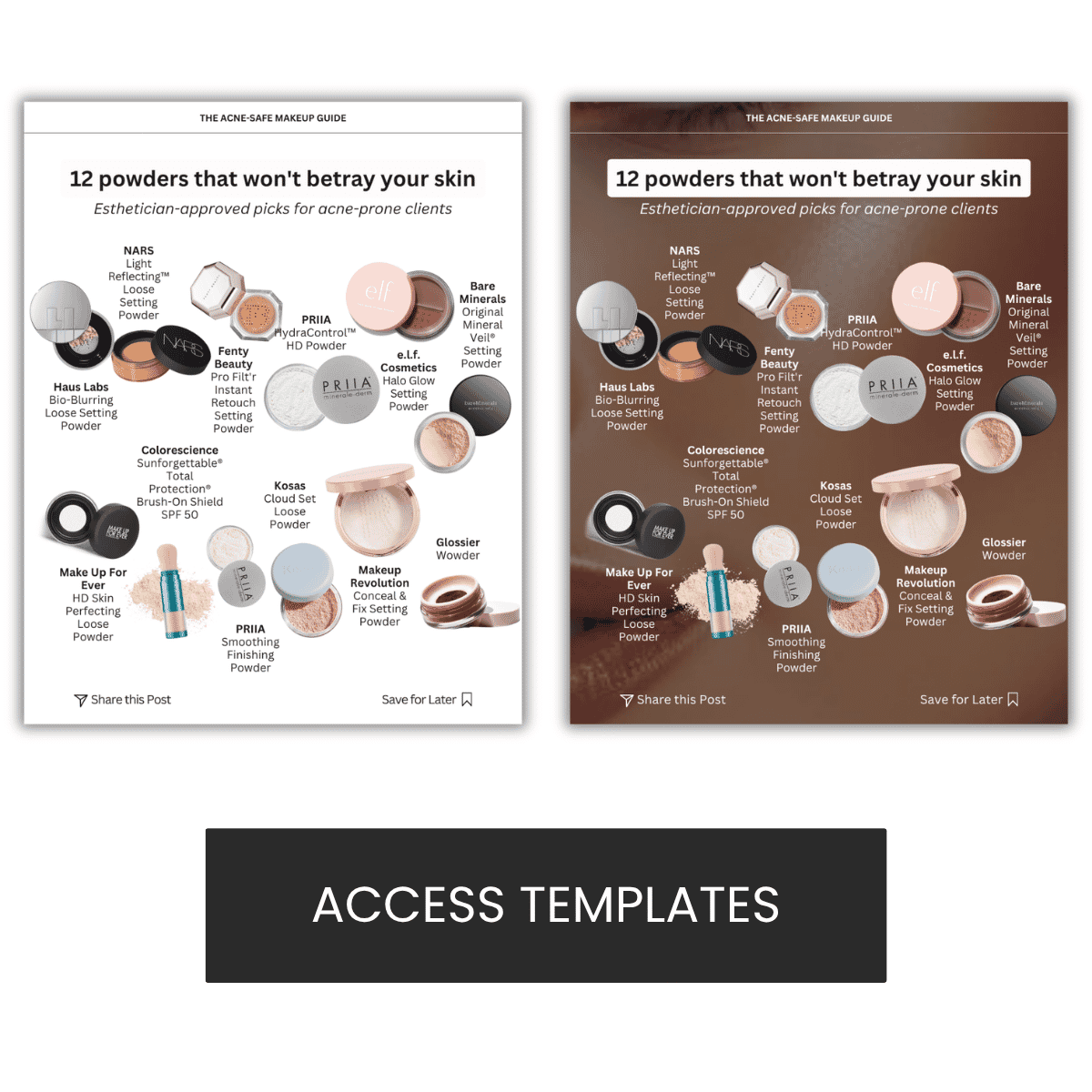 Powder: Acne-Safe Makeup Guide Graphic