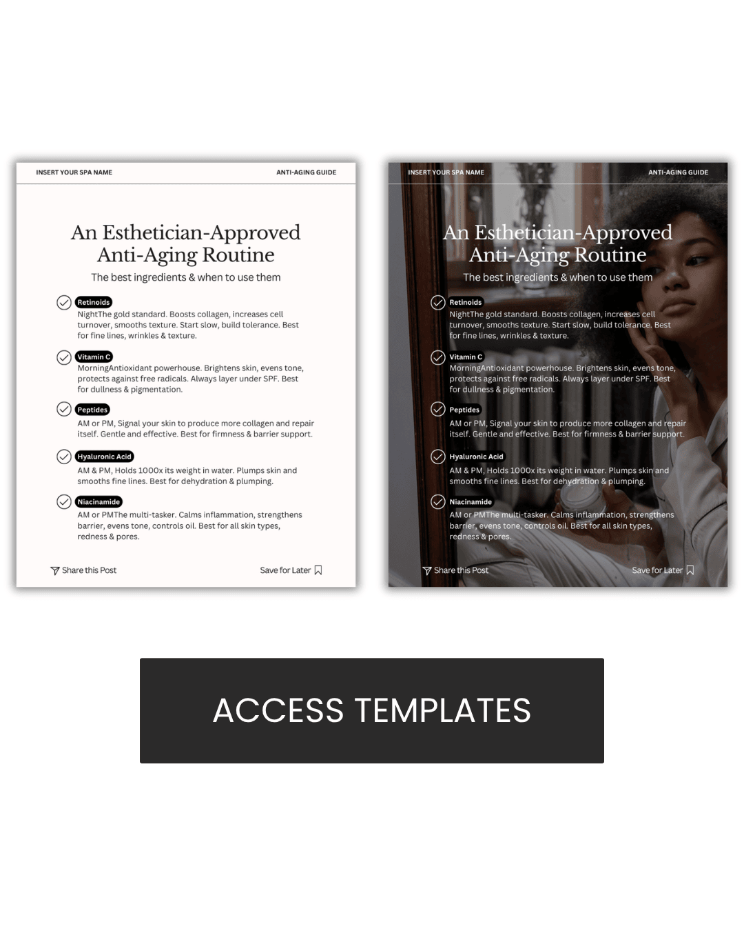 An Esthetician-Approved Anti-Aging Routine Graphic