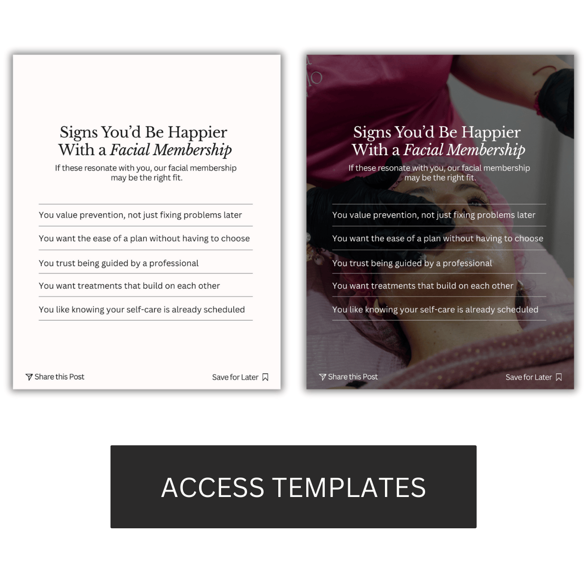 Signs You’d Be Happier  With a Facial Membership Graphic